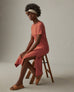 Women's Midi Tee Dress - Deep Apricot